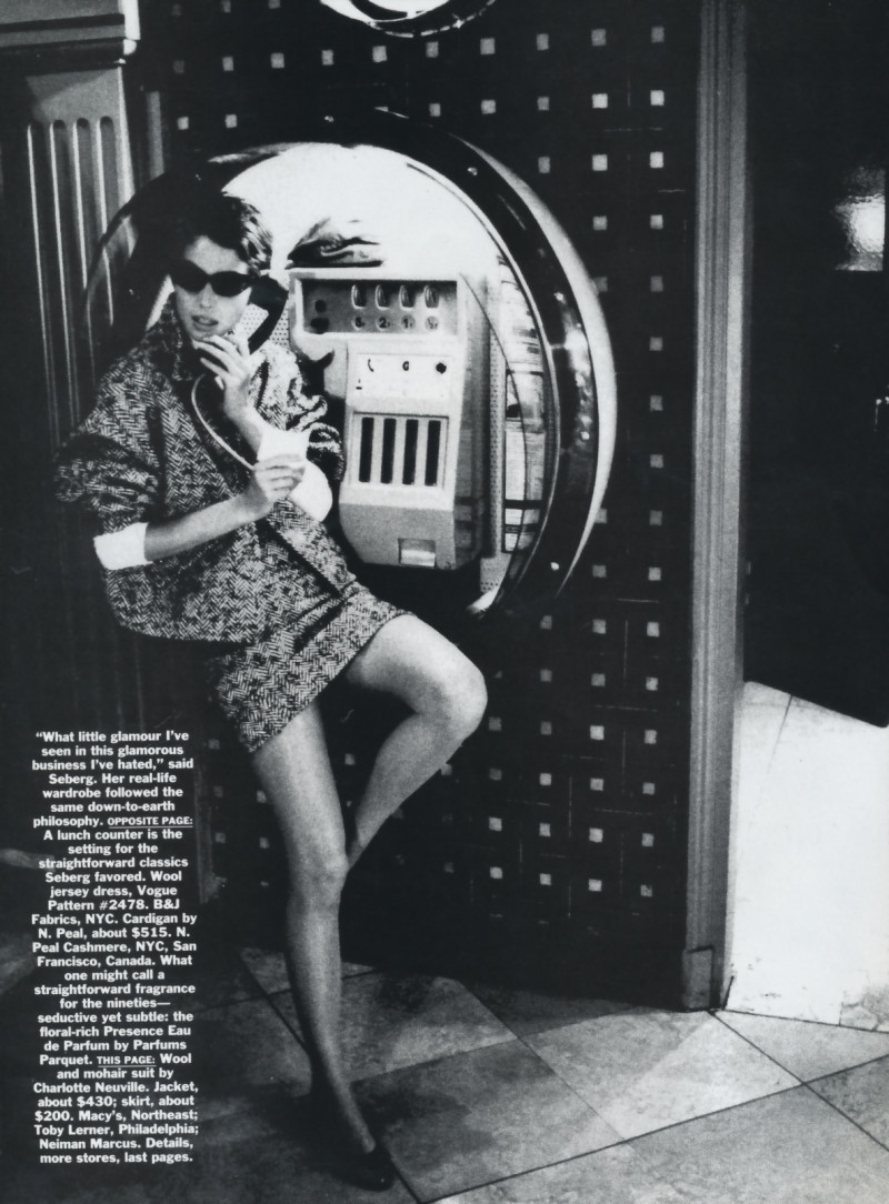 Christy Turlington featured in Jean Seberg, October 1990