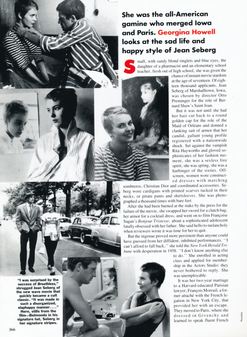 Christy Turlington featured in Jean Seberg, October 1990