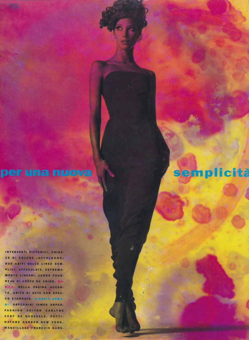 Christy Turlington featured in Divagazioni psichedeliche per una nuova semplicita, December 1990