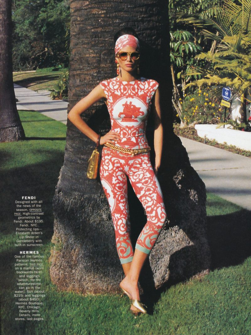 Christy Turlington featured in Designers - Beachside, April 1990