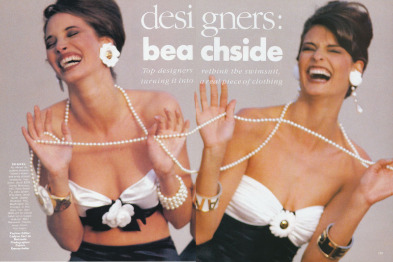 Christy Turlington featured in Designers - Beachside, April 1990