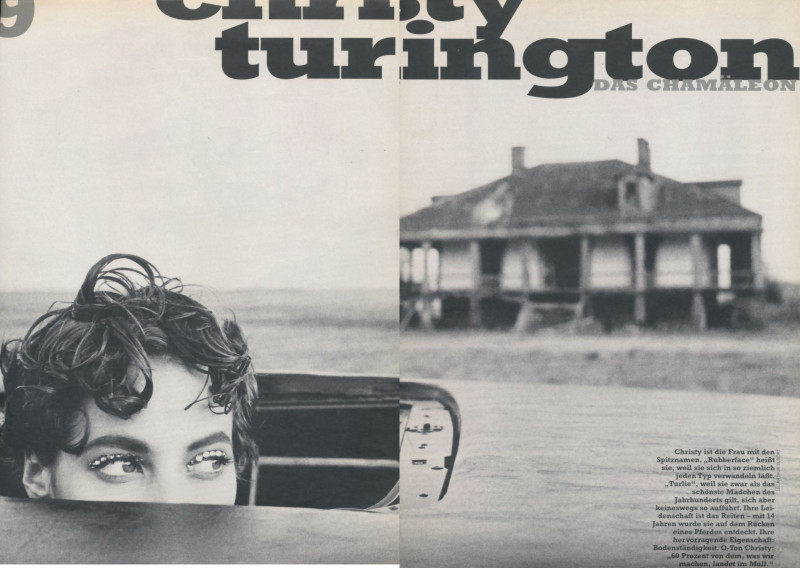 Christy Turlington featured in Das chamaleon, July 1990