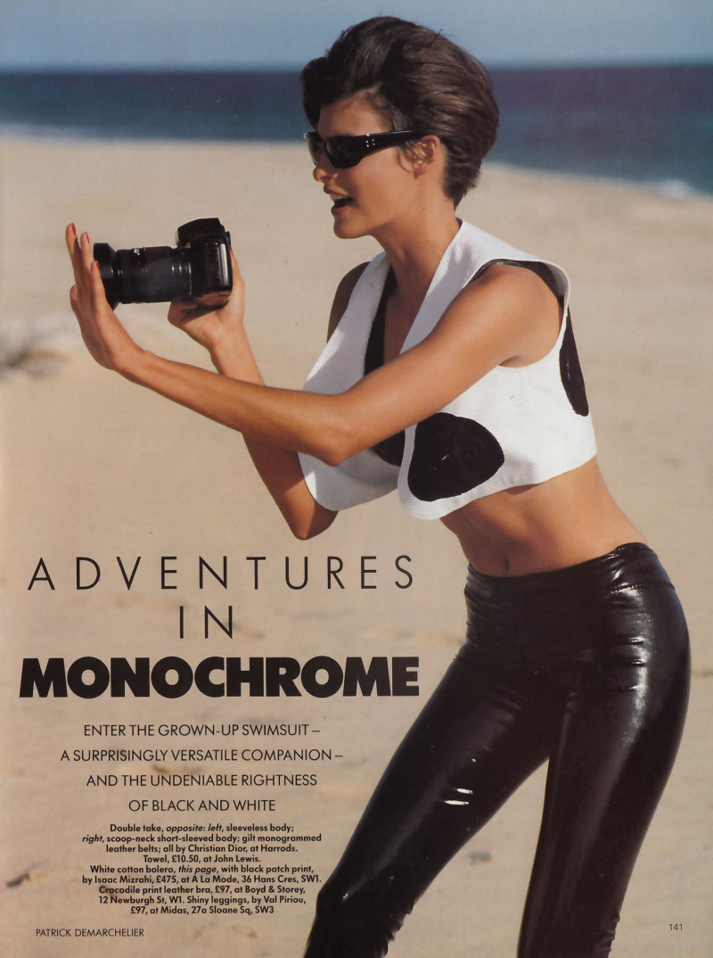 Christy Turlington featured in Adventures in monochrome, May 1990