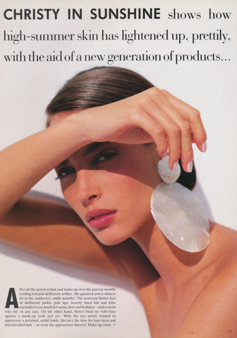 Christy Turlington featured in Christy in sunshine, July 1991