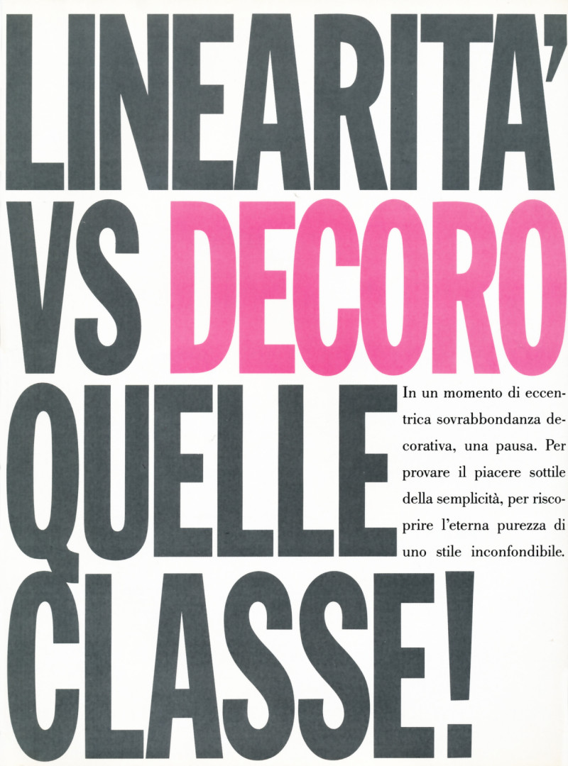 Linearita vs decoro, March 1991