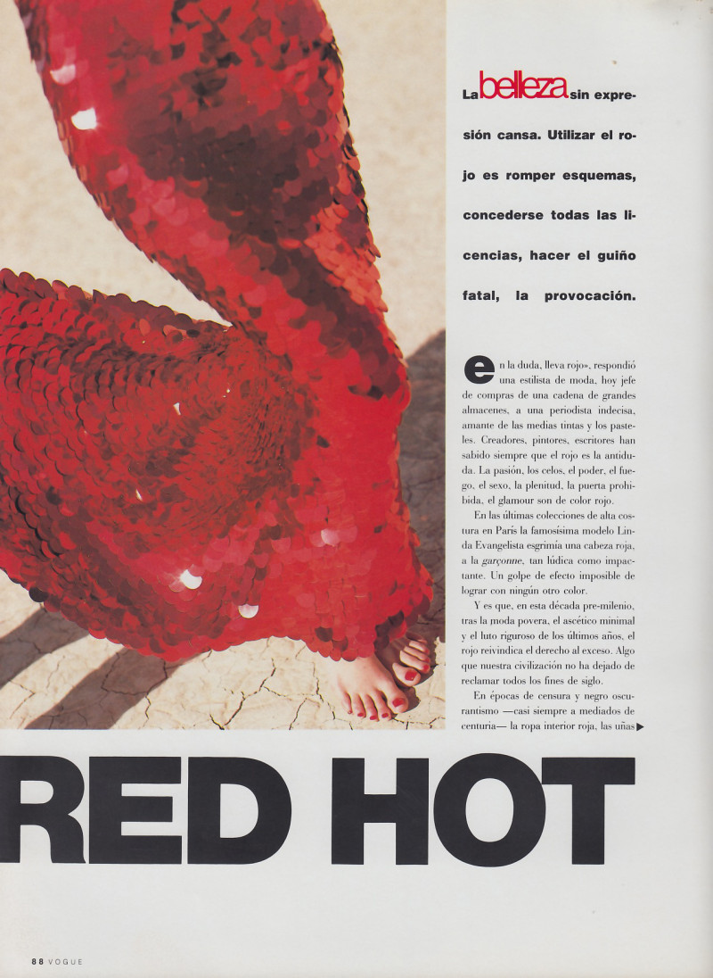 Christy Turlington featured in Red hot, August 1991