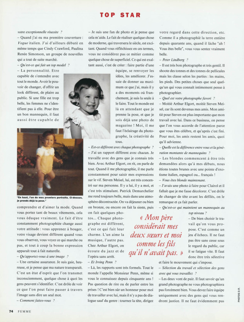 Tout sur la Turlington, July 1992