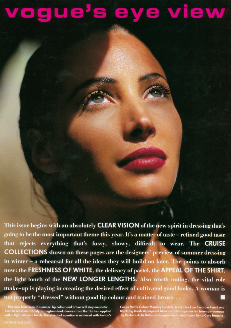 Christy Turlington featured in Plain beautiful, January 1992