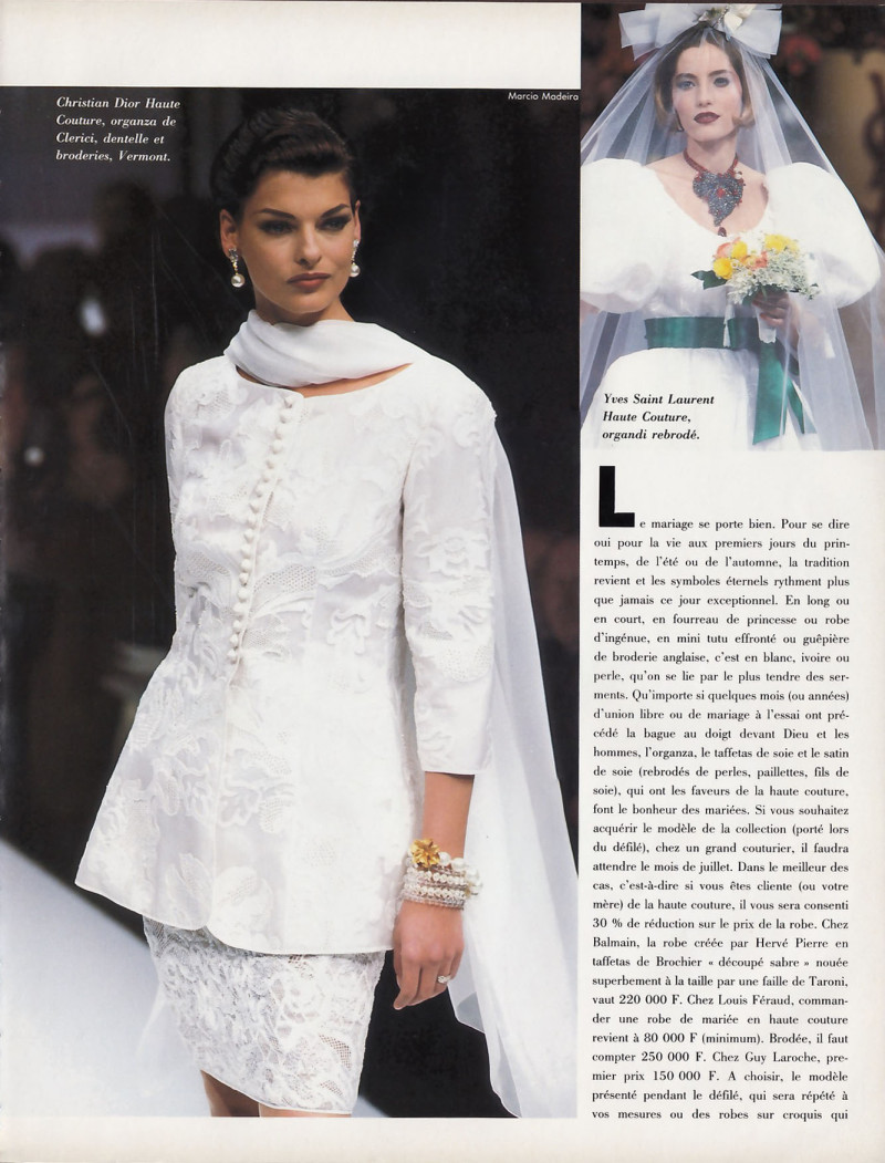 Milla Jovovich featured in Le bonheur en blanc, April 1992