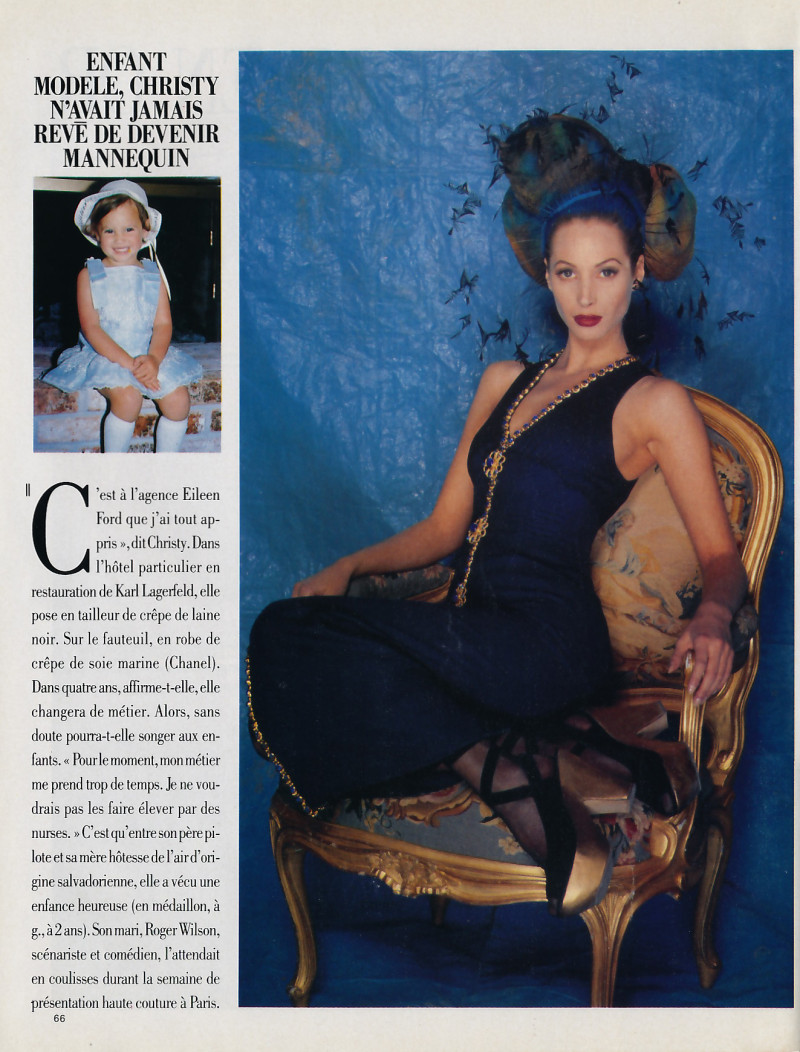 Christy Turlington featured in La Turlington une fille en or, February 1992