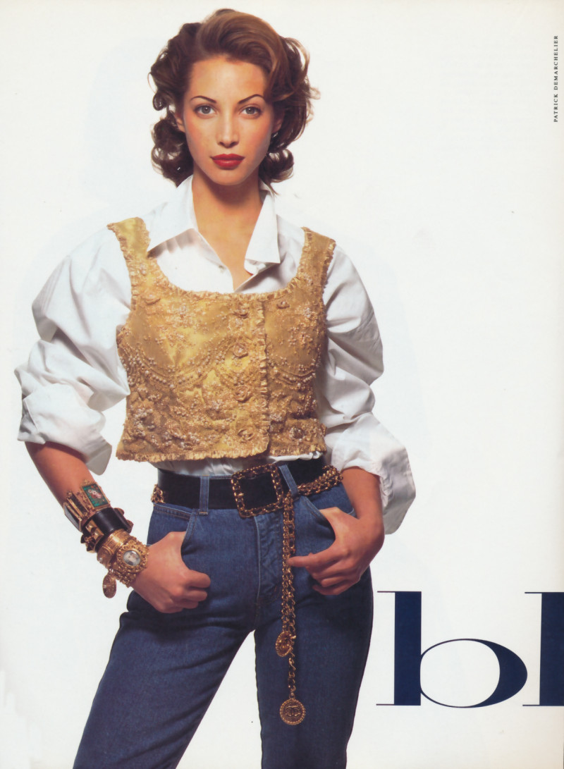 Christy Turlington featured in Gold & Blue denim, May 1992