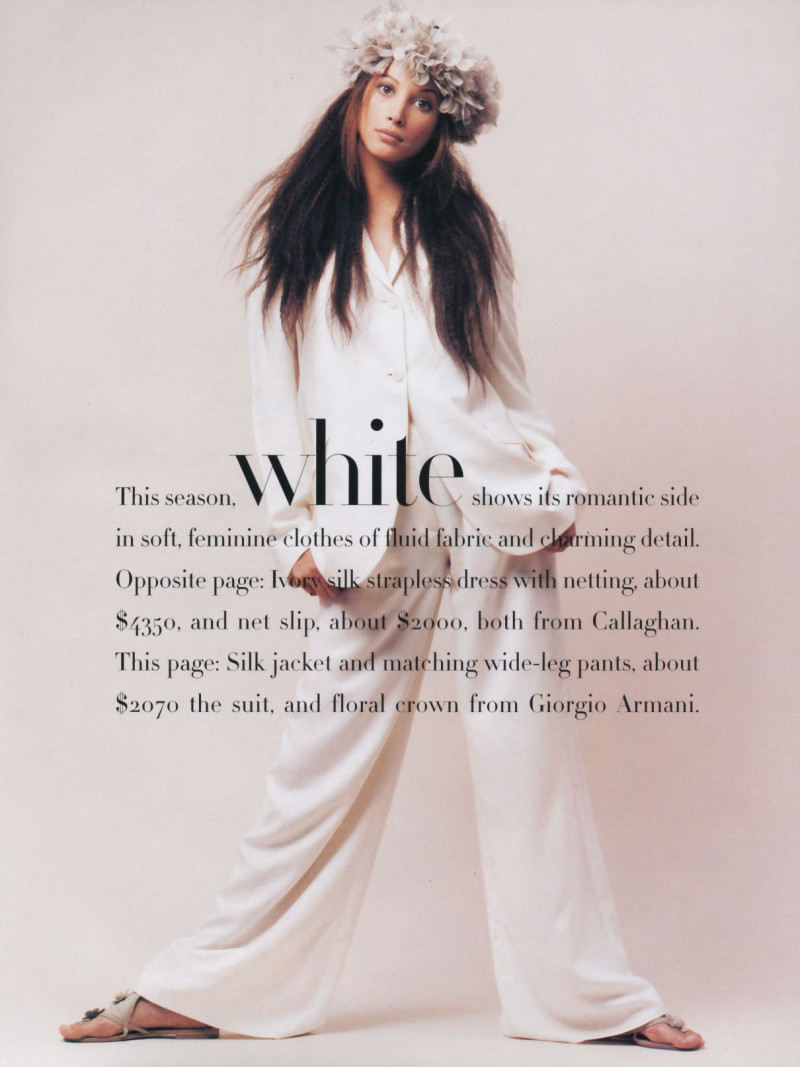 Christy Turlington featured in White, January 1993