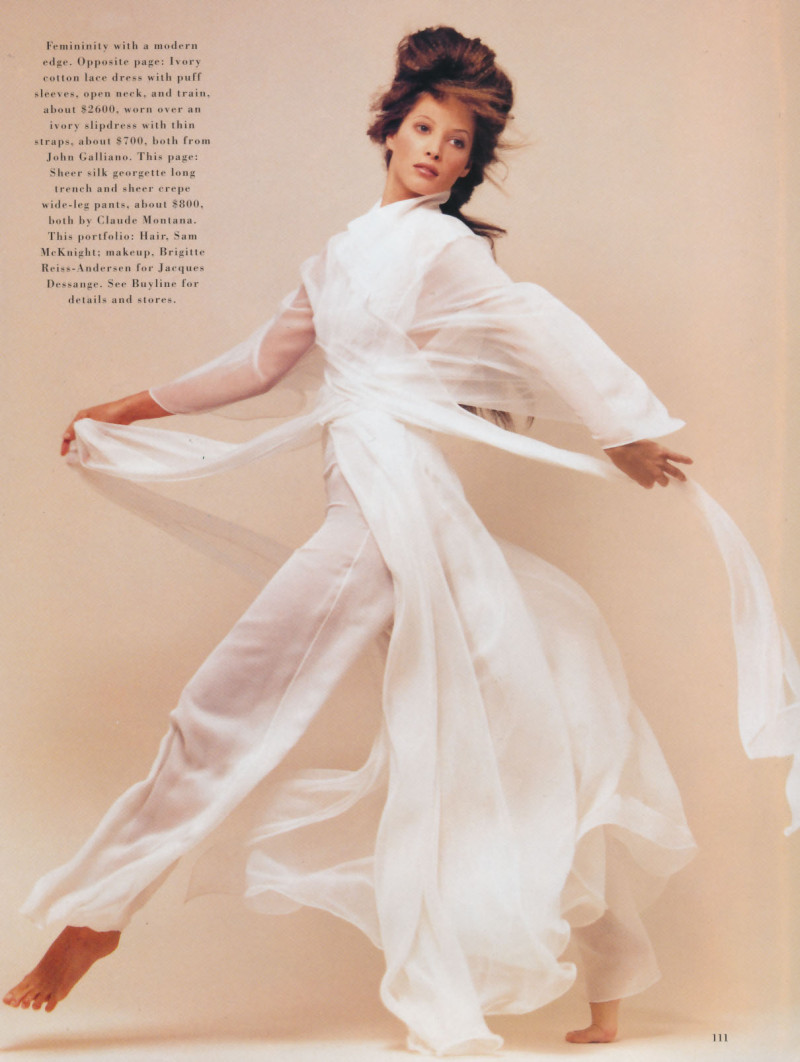 Christy Turlington featured in White, January 1993