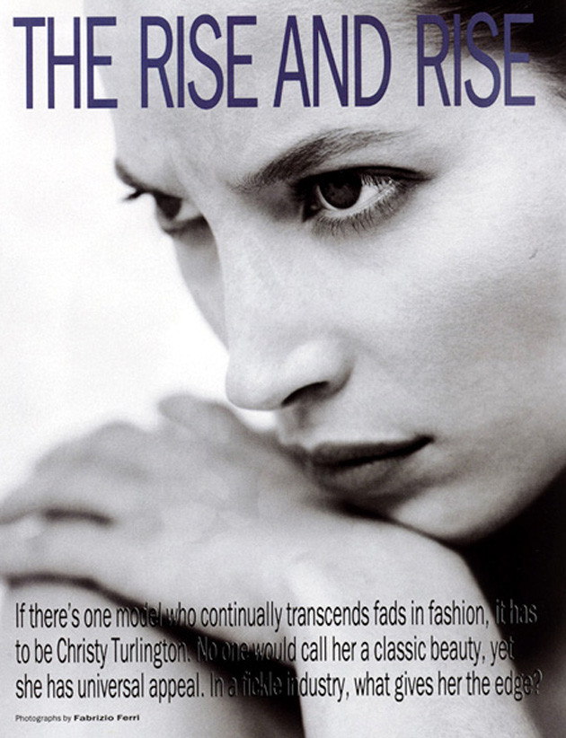 Christy Turlington featured in The rise and rise of Christy T, July 1993