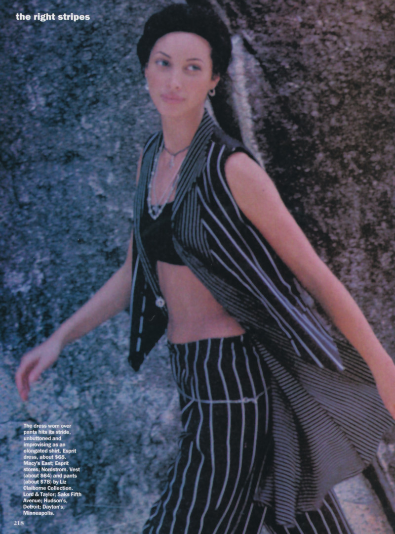 Christy Turlington featured in The right stripes, February 1993