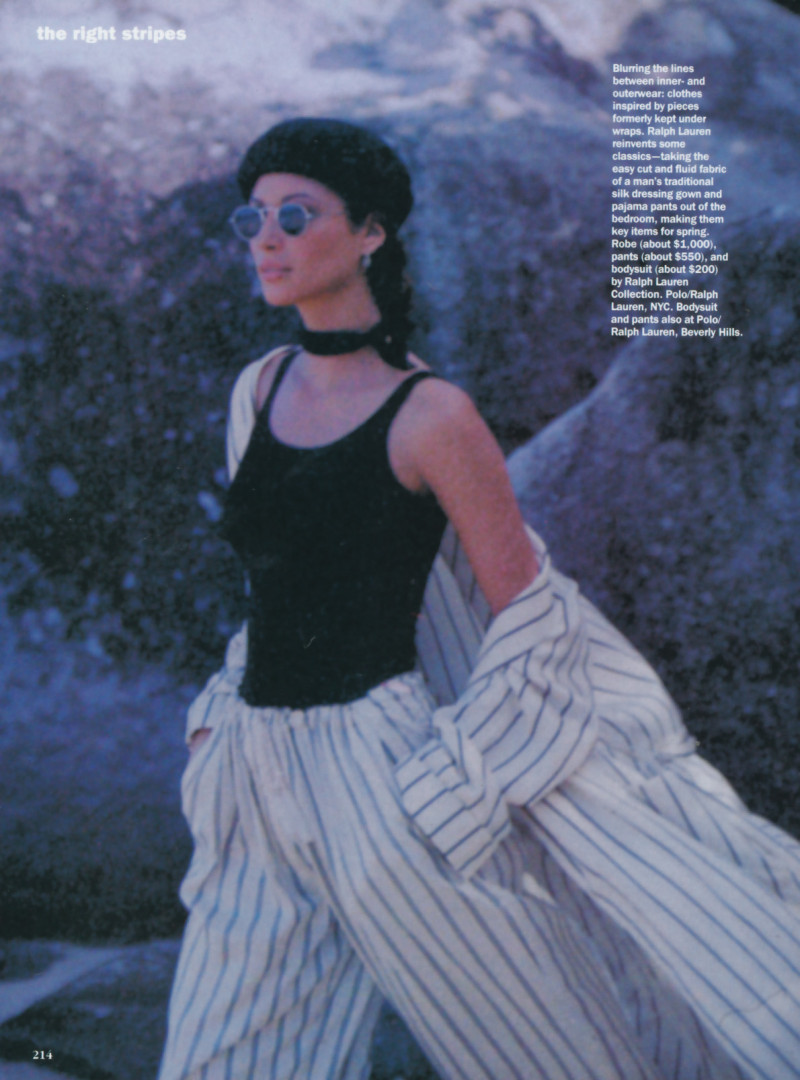 Christy Turlington featured in The right stripes, February 1993