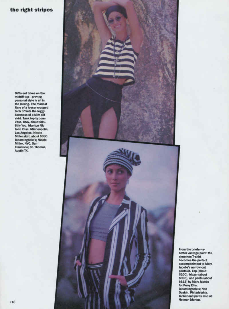 Christy Turlington featured in The right stripes, February 1993