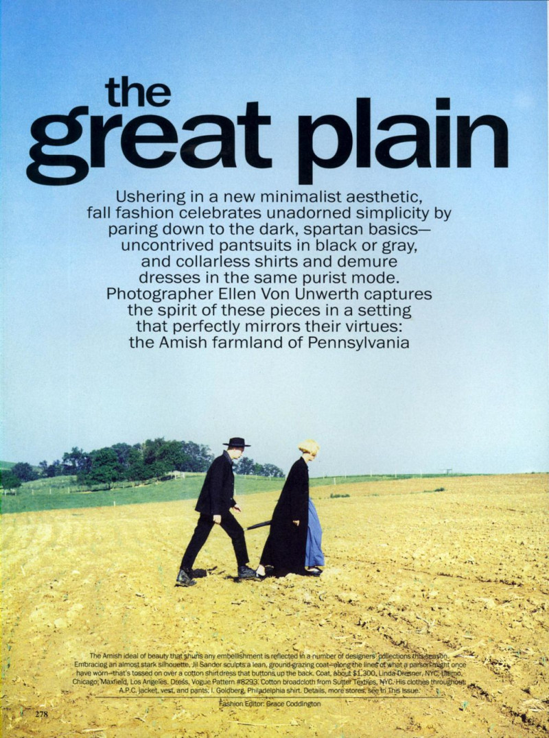 Christy Turlington featured in The great plain, August 1993