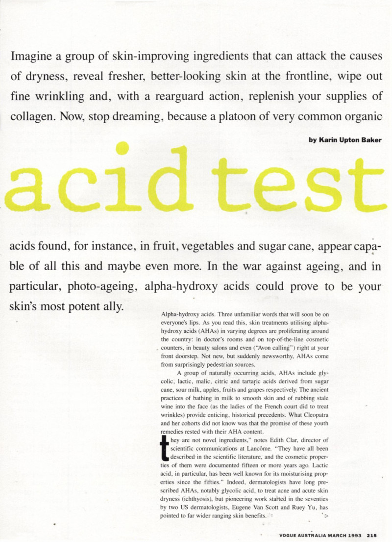 The acid test, March 1993