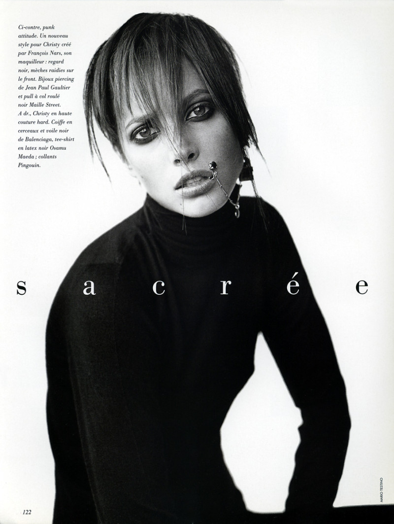 Christy Turlington featured in Sacree Christy, December 1993