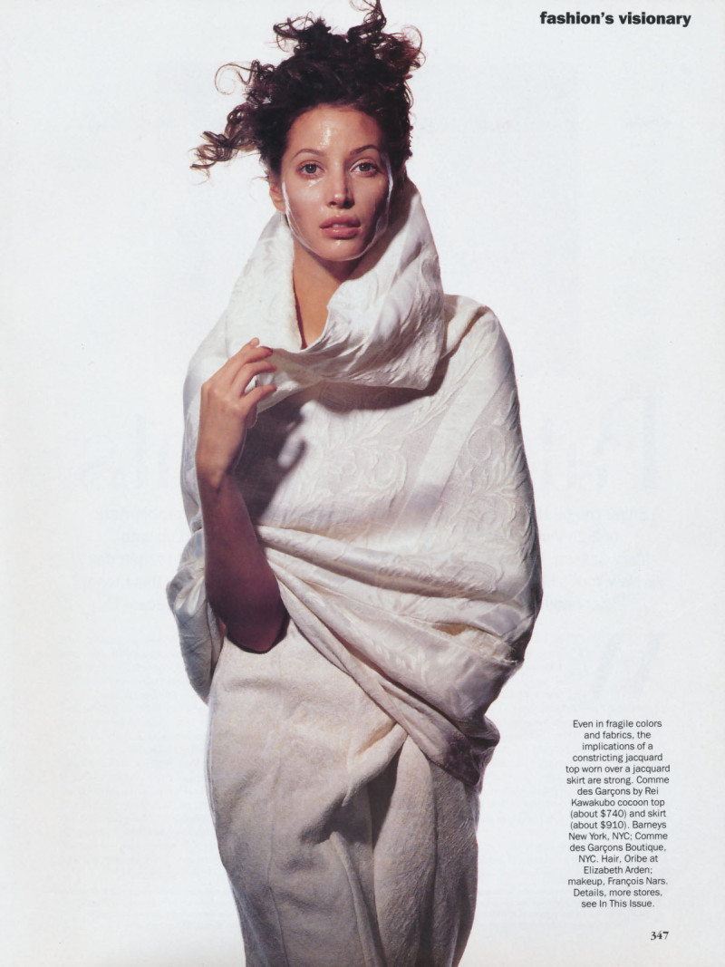 Christy Turlington featured in Fashion\'s visionary, March 1993