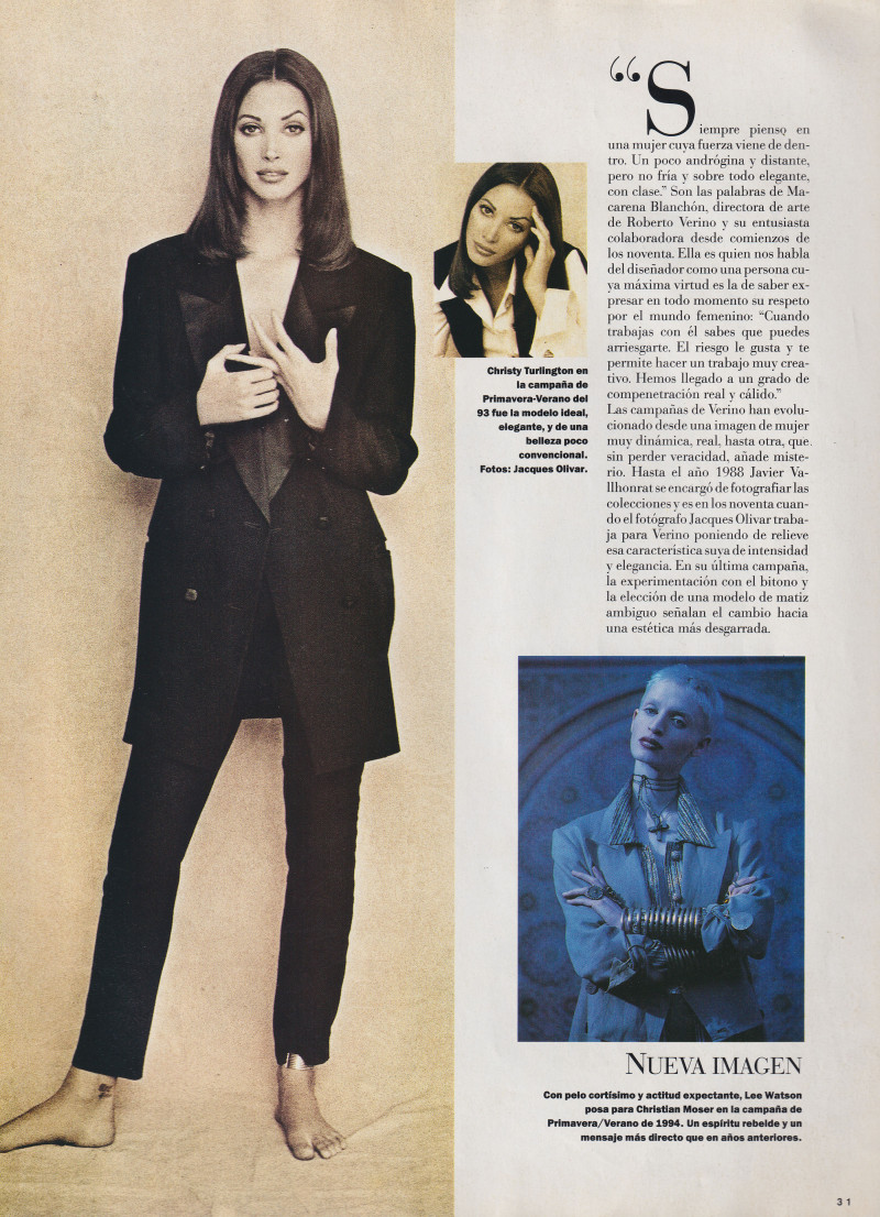 Christy Turlington featured in El arte de comunicar, March 1994