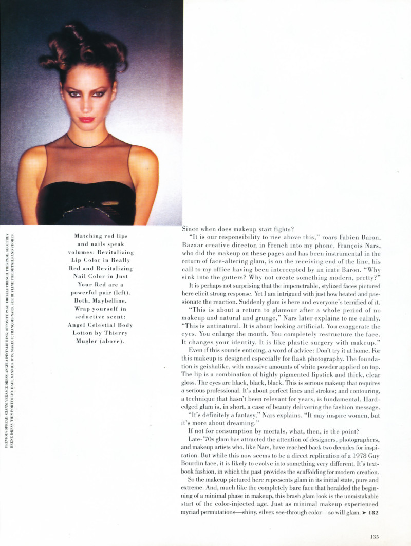 Christy Turlington featured in Hard edged late 70\'s, August 1994