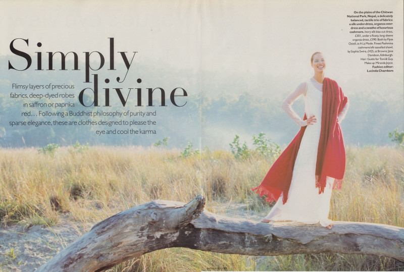 Christy Turlington featured in Simply divine, March 1994