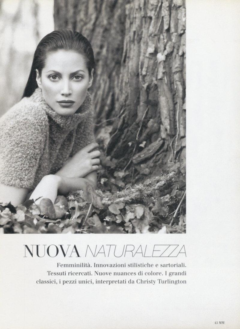 Christy Turlington featured in Nuova naturalezza, September 1995