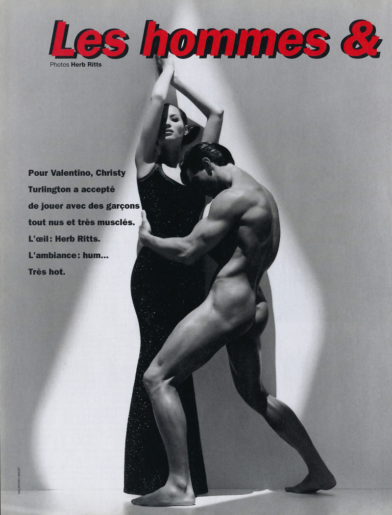 Christy Turlington featured in Les hommes & Christy, August 1995