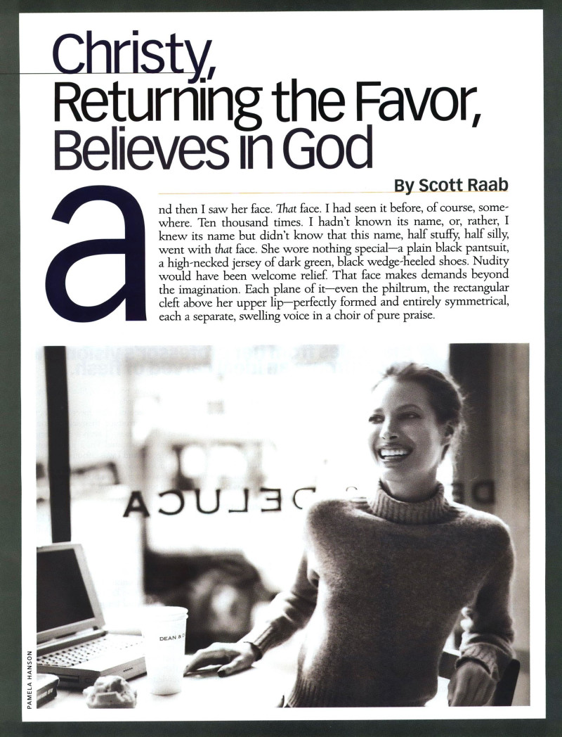 Christy Turlington featured in Christy, returning the favor , November 1997