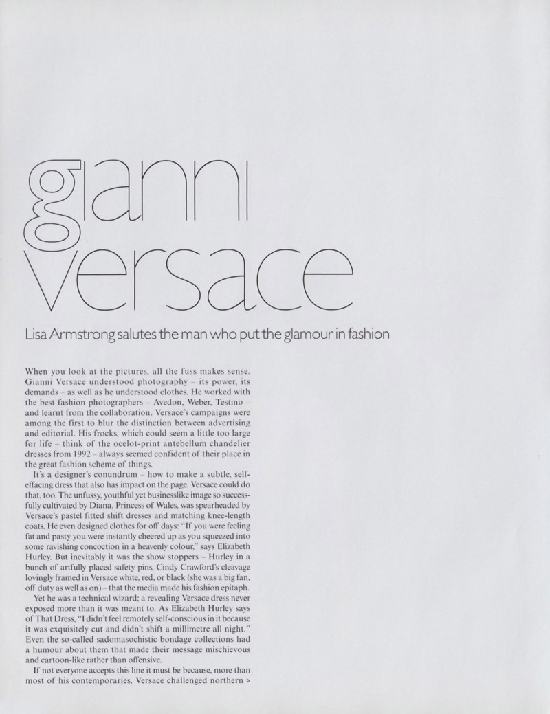 Gianni Versace, October 1997