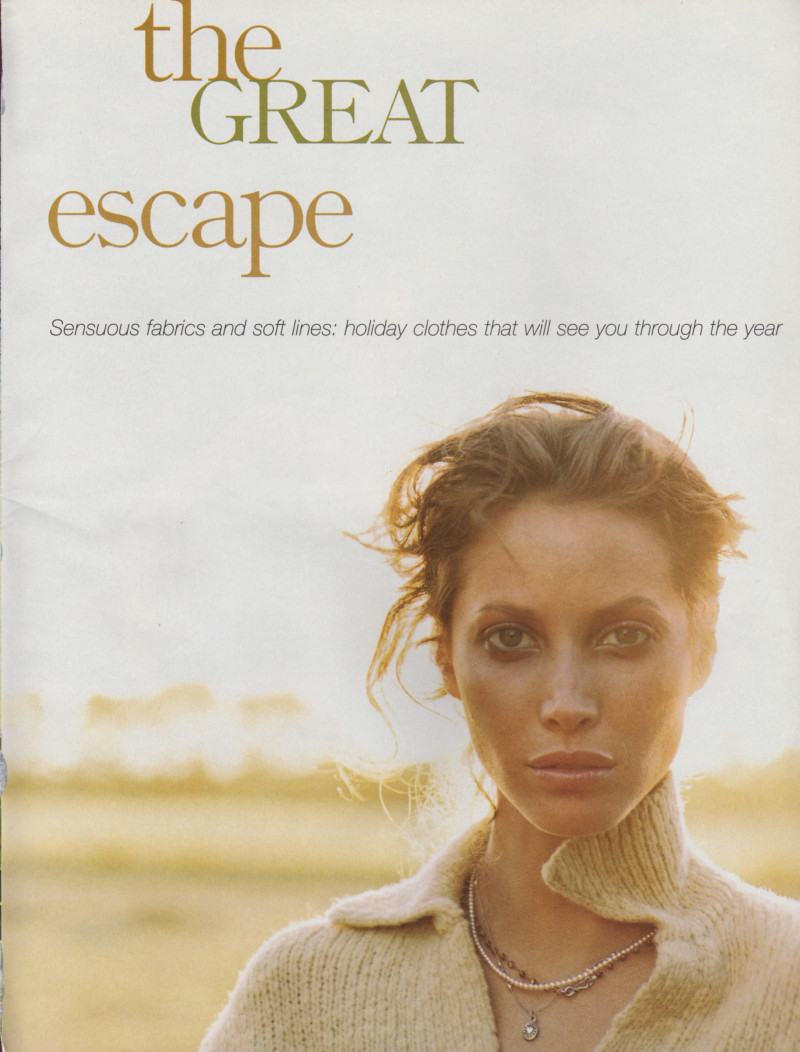 Christy Turlington featured in The great escape, January 1997