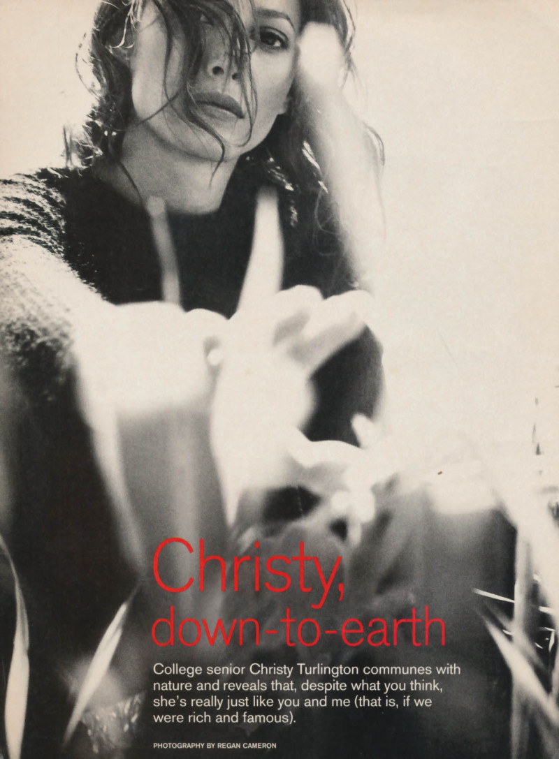 Christy Turlington featured in Christy down to earth, October 1998