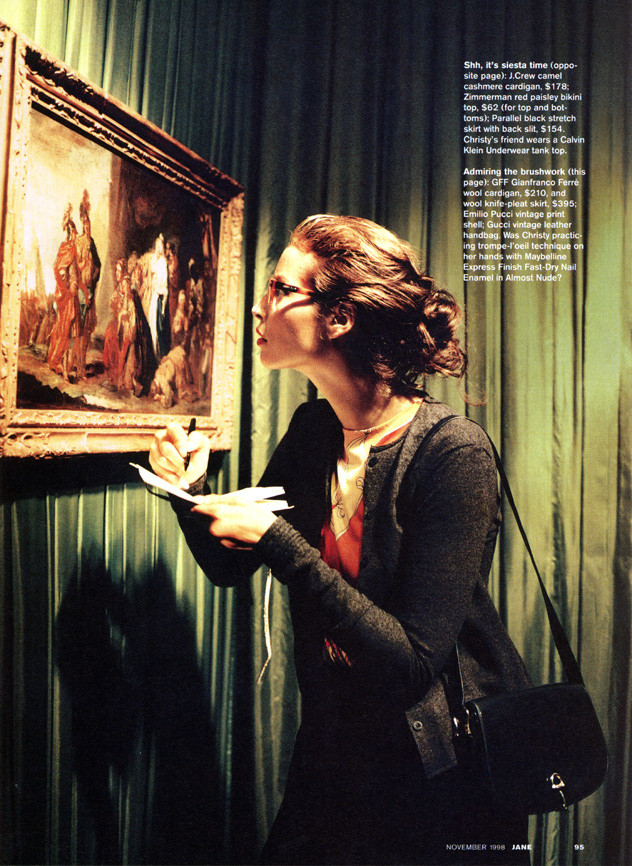 Christy Turlington featured in La dolce vita, November 1998