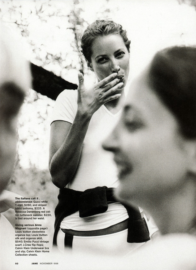 Christy Turlington featured in La dolce vita, November 1998