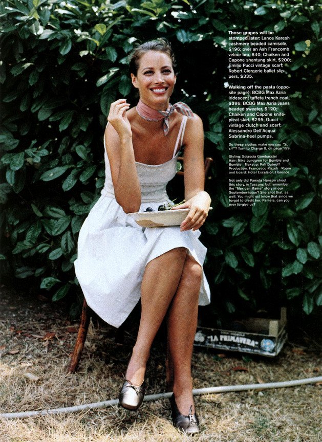 Christy Turlington featured in La dolce vita, November 1998