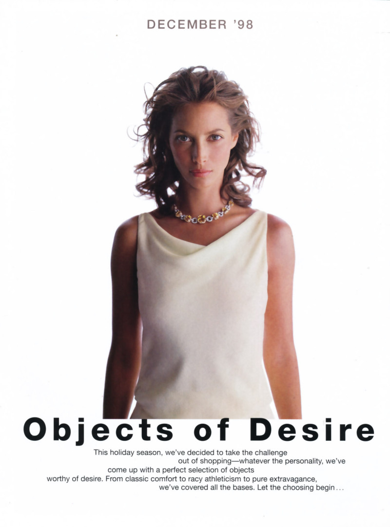 Christy Turlington featured in Objects of desire, December 1998