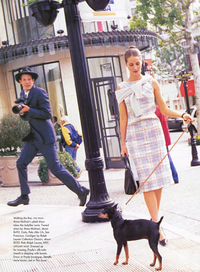 Christy Turlington featured in Season of the sheath, March 1998