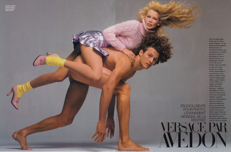 Claudia Schiffer featured in Versace par Avedon, October 1998