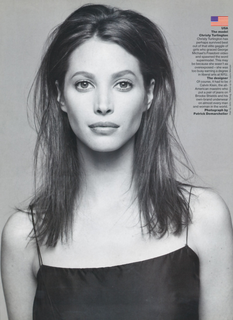 Christy Turlington featured in Planet fashion, December 1999