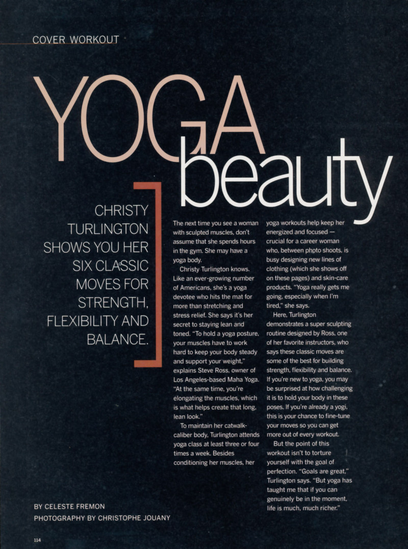 Yoga beauty, September 2000