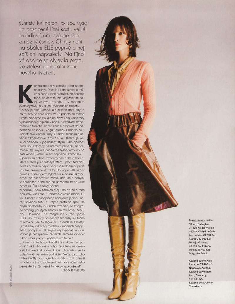 Christy Turlington featured in Velka rijnova revoluce, October 2000