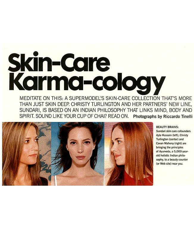 James Turlington featured in Skin-care, Karma-cology, January 2000