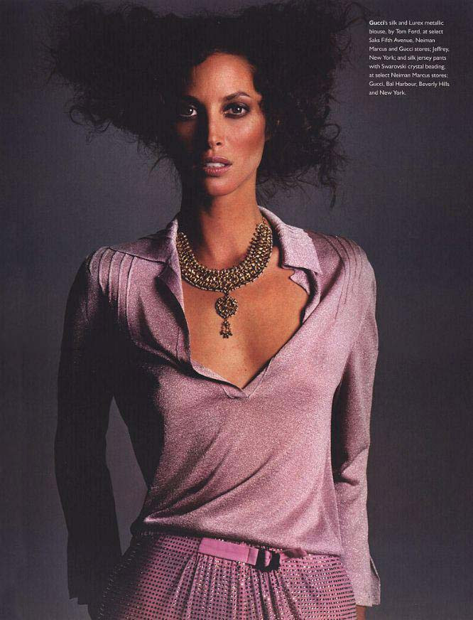 Christy Turlington featured in Sitting pretty, March 2000