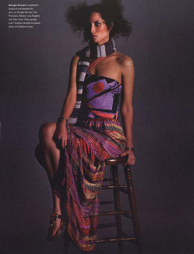 Christy Turlington featured in Sitting pretty, March 2000