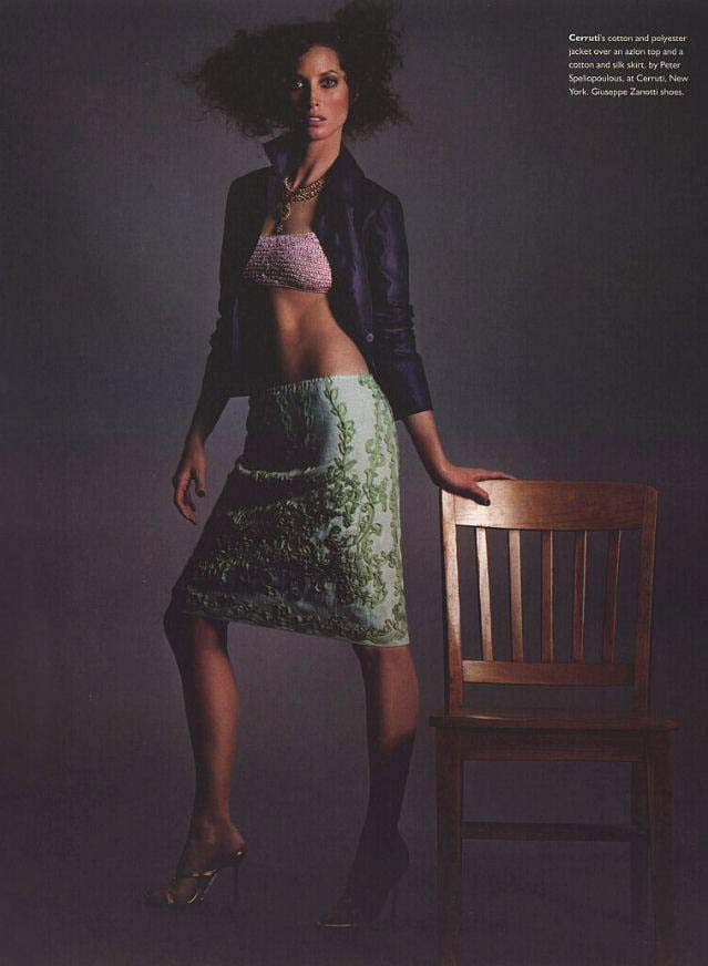 Christy Turlington featured in Sitting pretty, March 2000