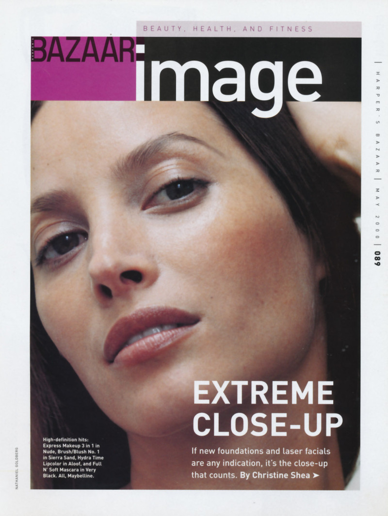 Christy Turlington featured in Extreme close-up, May 2000