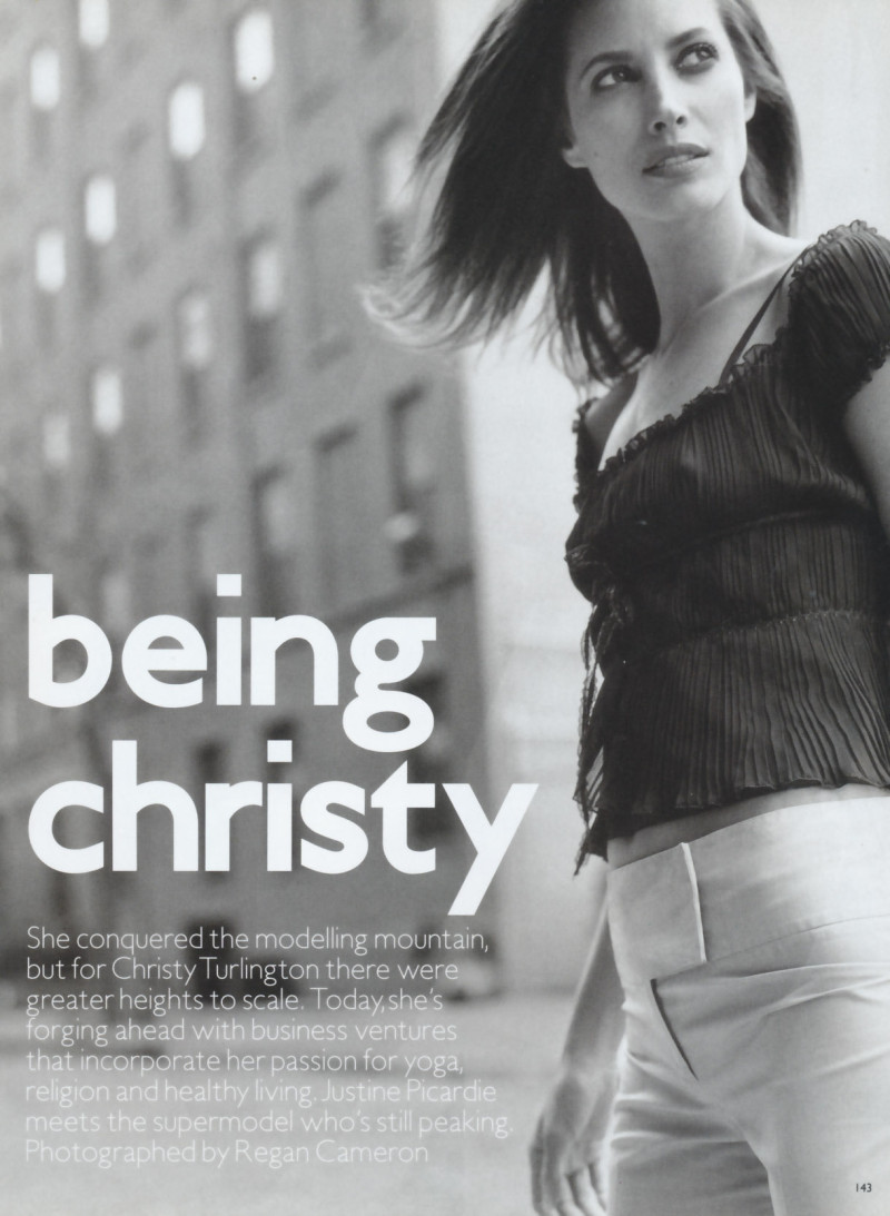 Christy Turlington featured in Being Christy, July 2000