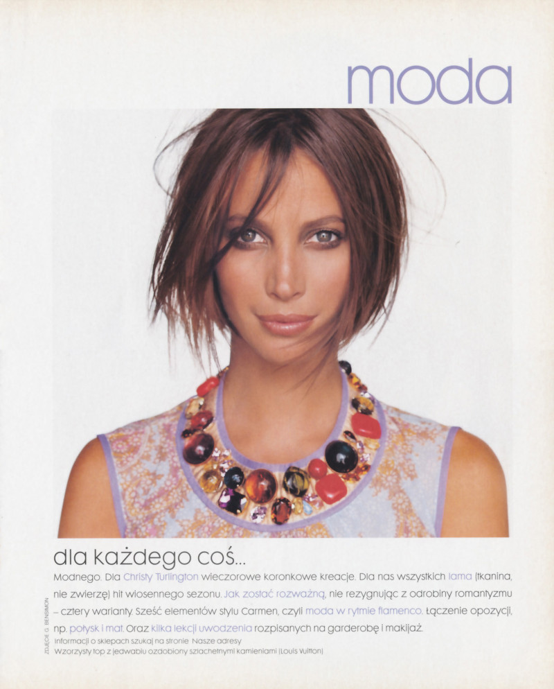 Christy Turlington featured in Dla kazdego kos, April 2002